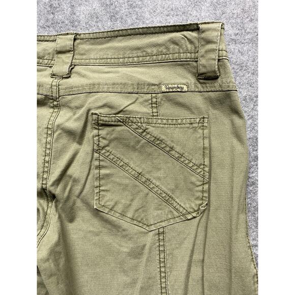 Unionbay Pants Womens 11 Green Capri Cropped Roll Cuff Stretch Twill Pockets - Picture 13 of 14